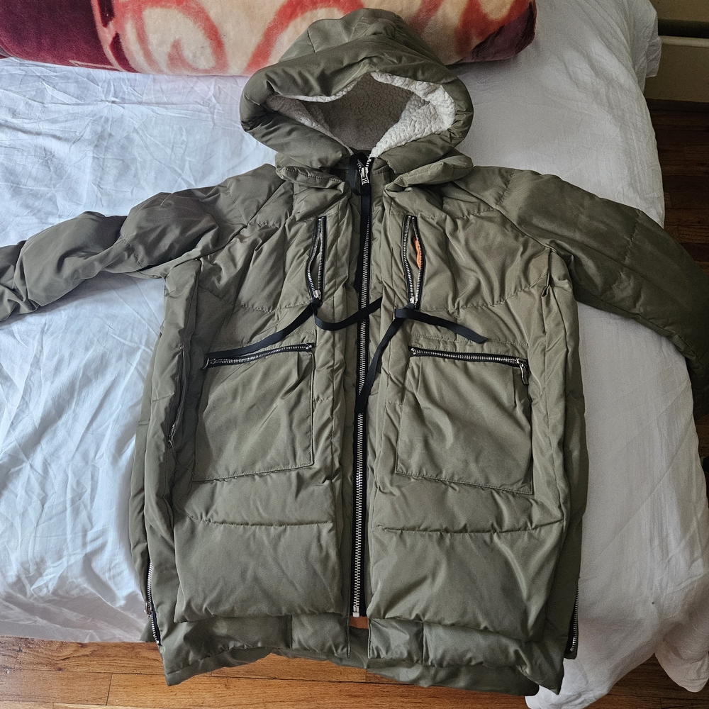 Orolay Olive Hooded Puffer Jacket